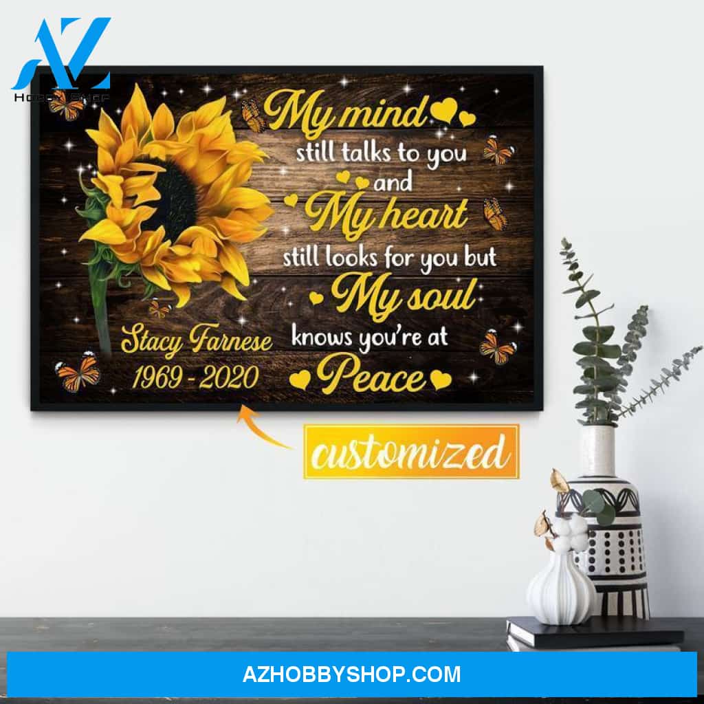 Personalized Canvas, Customized Canvas, Wall Art Decor Canvas, My Mind Still Talks To You Sunflower Canvas