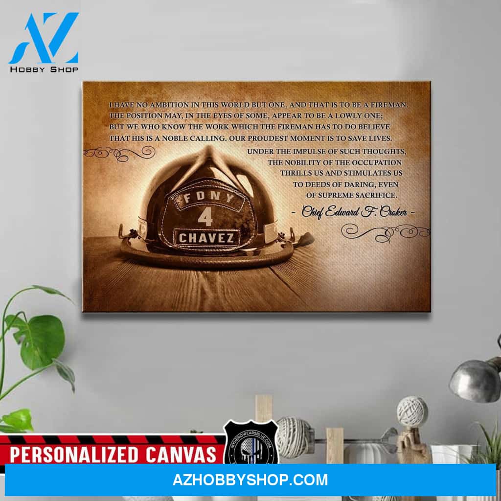 Personalized Canvas – Firefighter Poem – Canvas