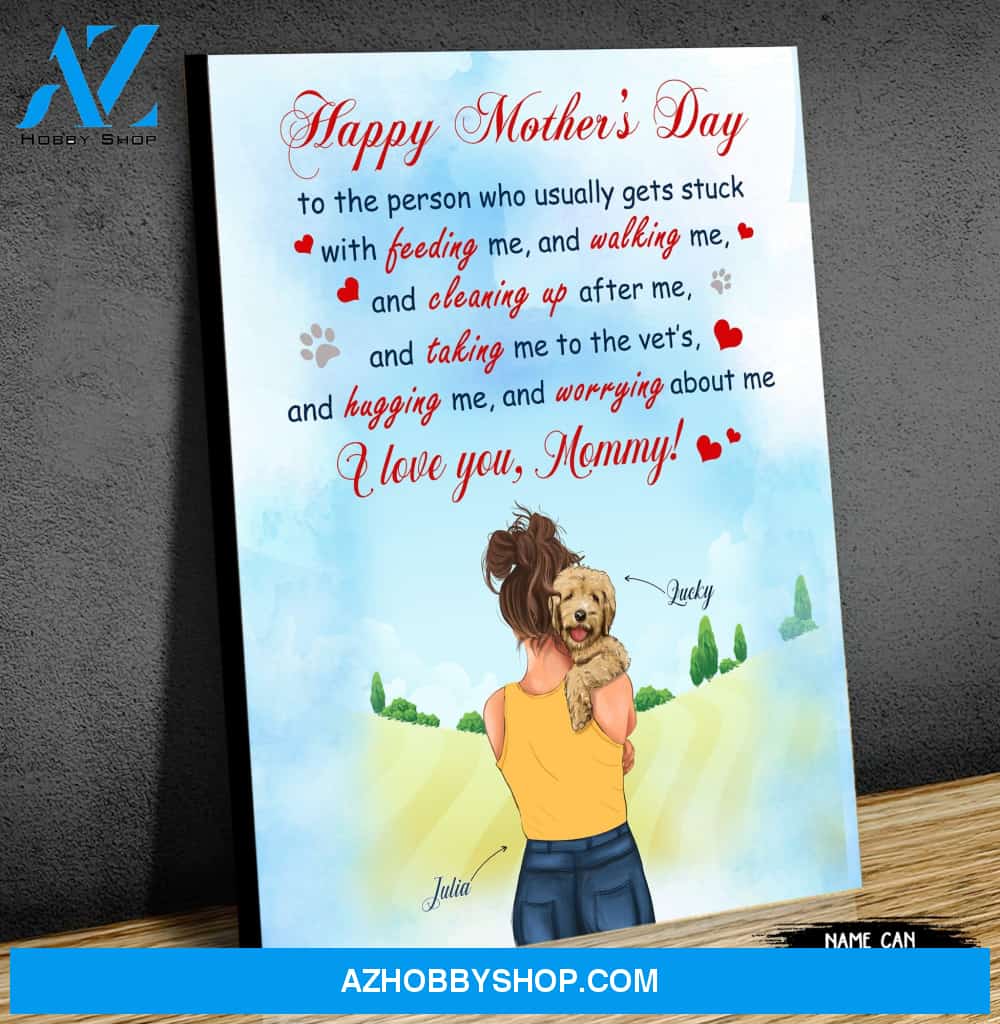 Personalized Canvas Gift For Poodle Mom