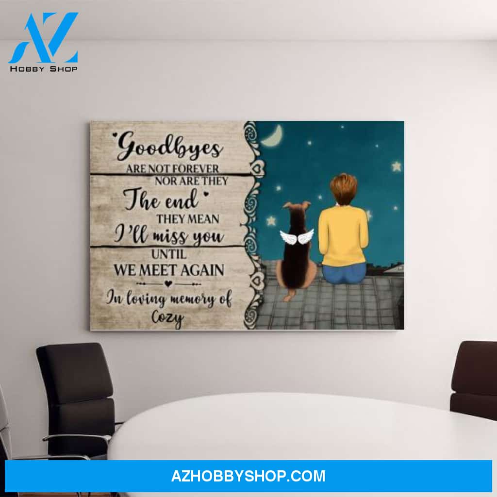 Personalized Canvas, Goodbyes Are Not forever, Memorial Gifts for Pet Loss, Gift for Dog Lovers, Cat Lovers