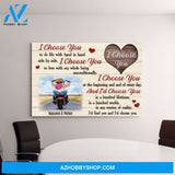 Personalized Canvas, I Choose You To Do Life with, Motorbike Couple, Gifts for Motorcycle Lovers