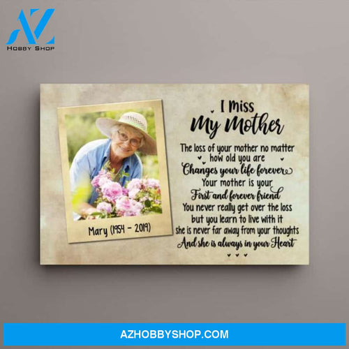 Personalized Canvas, I Miss My Mother, In Memory Of Loving Mother, Memorial Gifts for Loss Of A Mother