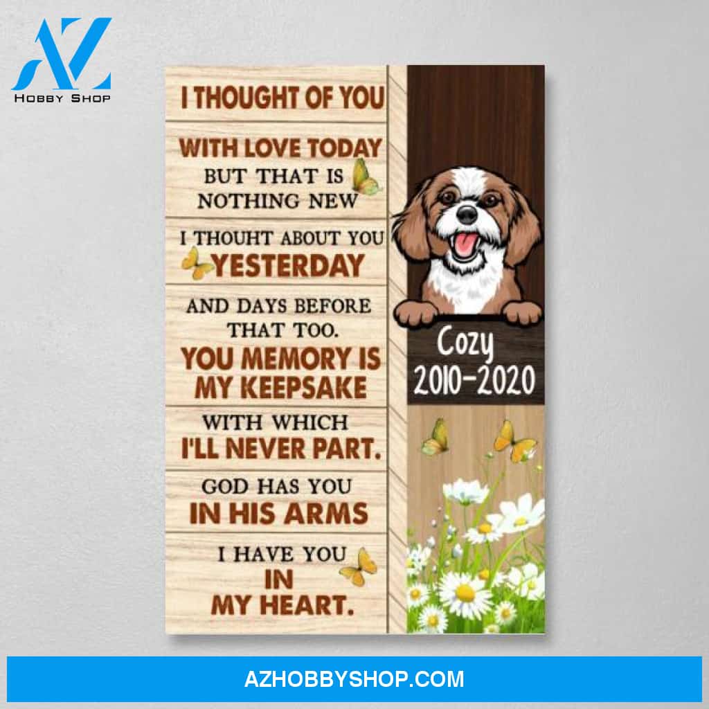 Personalized Canvas, I Thought Of You, Memorial Gifts for Dog Loss, Gift for Dog Lovers
