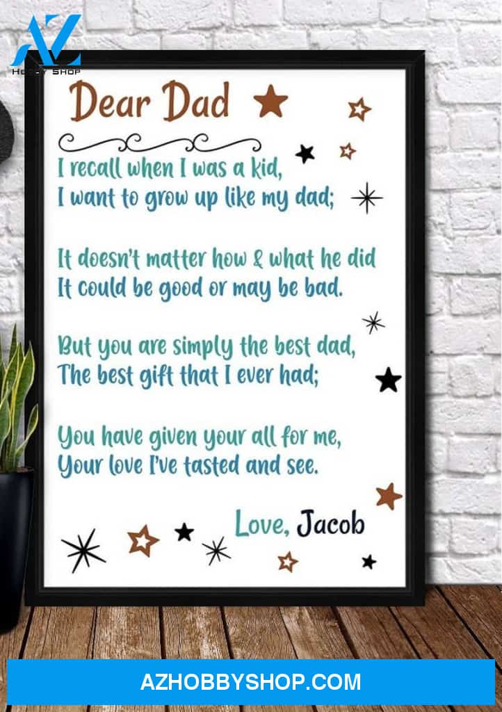 Personalized Canvas, POEM FOR GRANDPA Canvas And Poster, Wall Decor Visual Art, Gift Father's Day