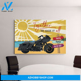 Personalized Canvas, Together We Have It All, Gifts for Biker Couple