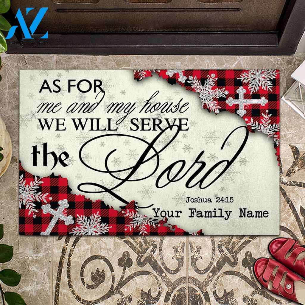 Personalized Christmas - As For Me And My House Doormat Gift For Friend Family Birthday Gift Home Decor Warm House Gift Welcome Mat