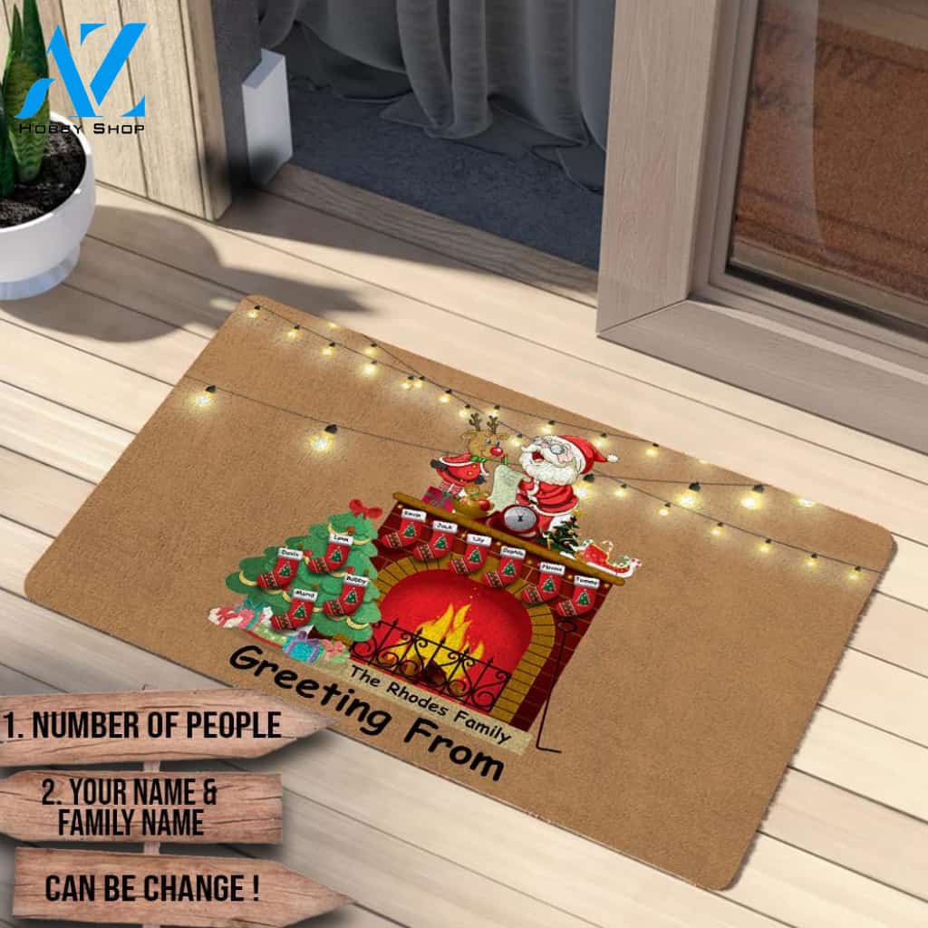 Personalized Christmas Doormat Gift for Family Home Decoration Family Gathering Together TP.DM.11