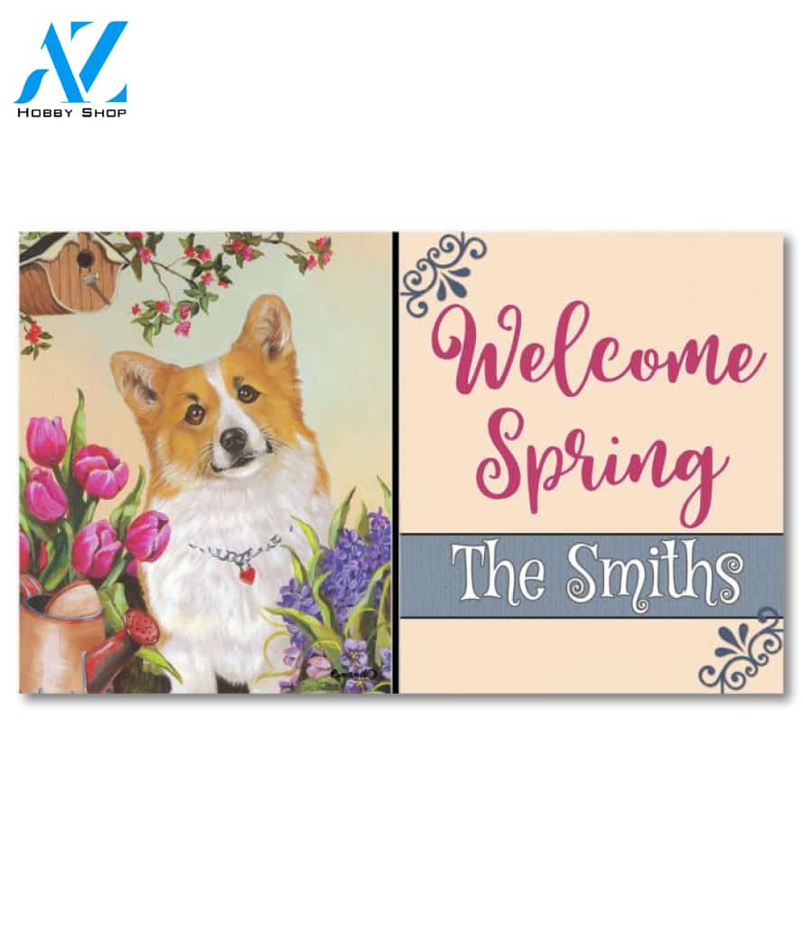 Personalized Corgi Sunshine Doormat - 18" x 30"