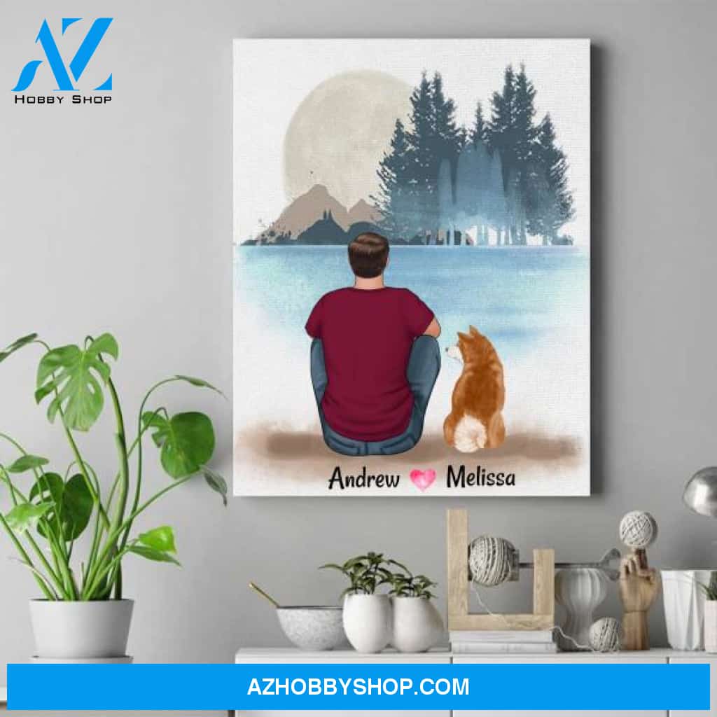 Personalized Dog Dad Canvas - Unique Gifts For Dog Lovers - Up To 4 Dogs