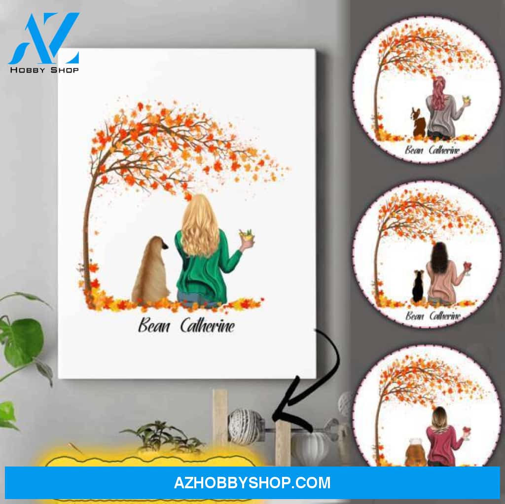 Personalized Dog Lover Wall Art - Birthday Gifts For Dog Moms - Up To 3 Dogs