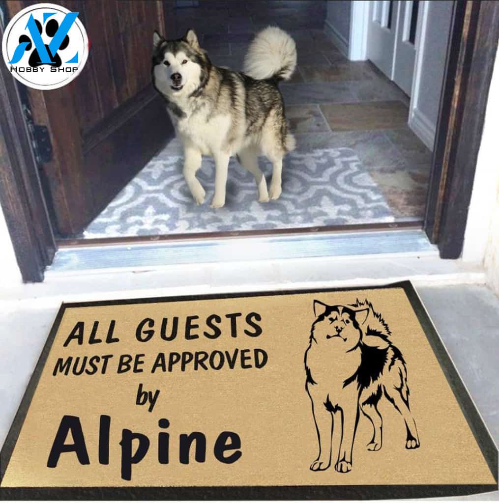 Personalized Dog Name Alaskan Malamute Doormat