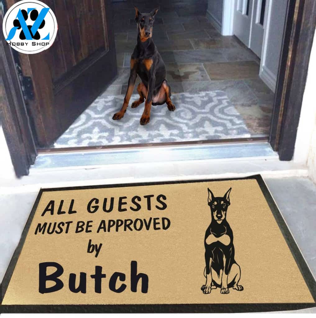 Personalized Dog Name Doberman Pinscher Doormat