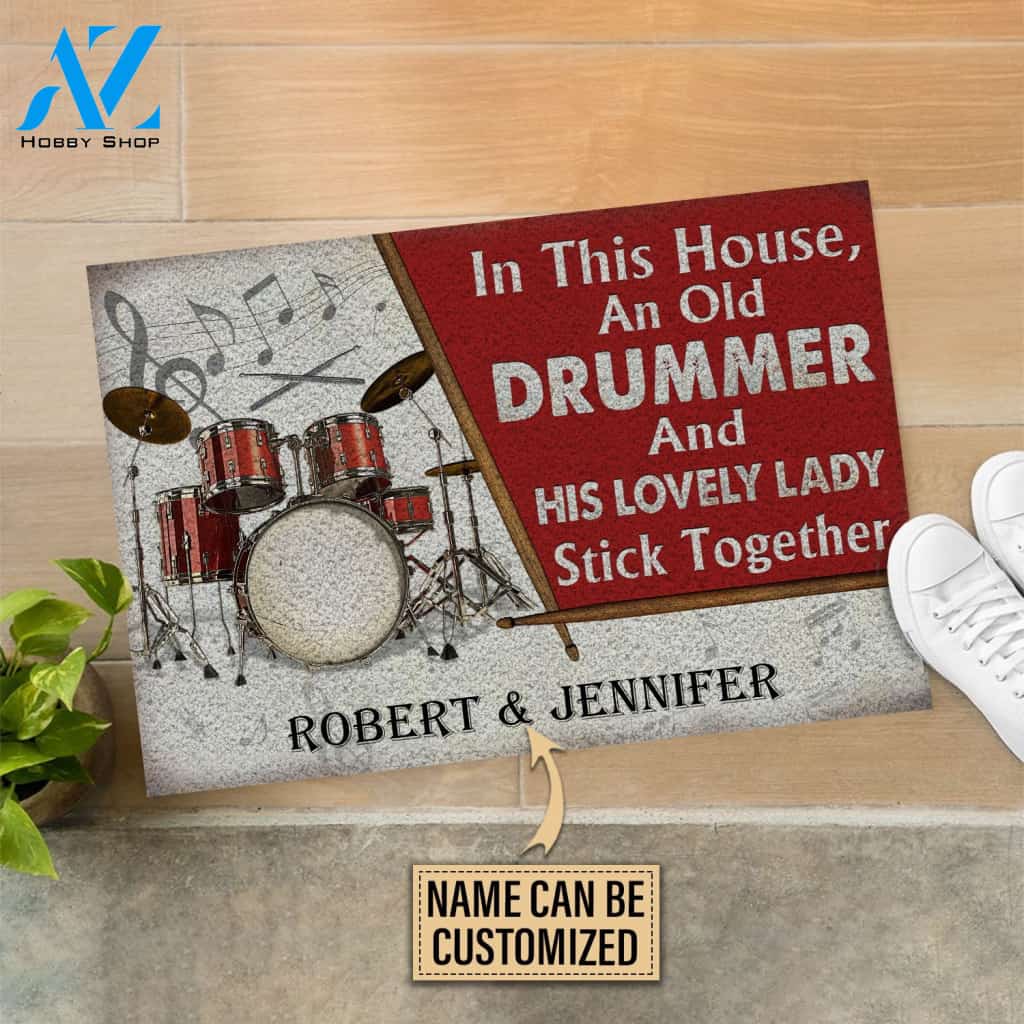 Personalized Drum Old Couple In The House Customized Doormat | WELCOME MAT | HOUSE WARMING GIFT