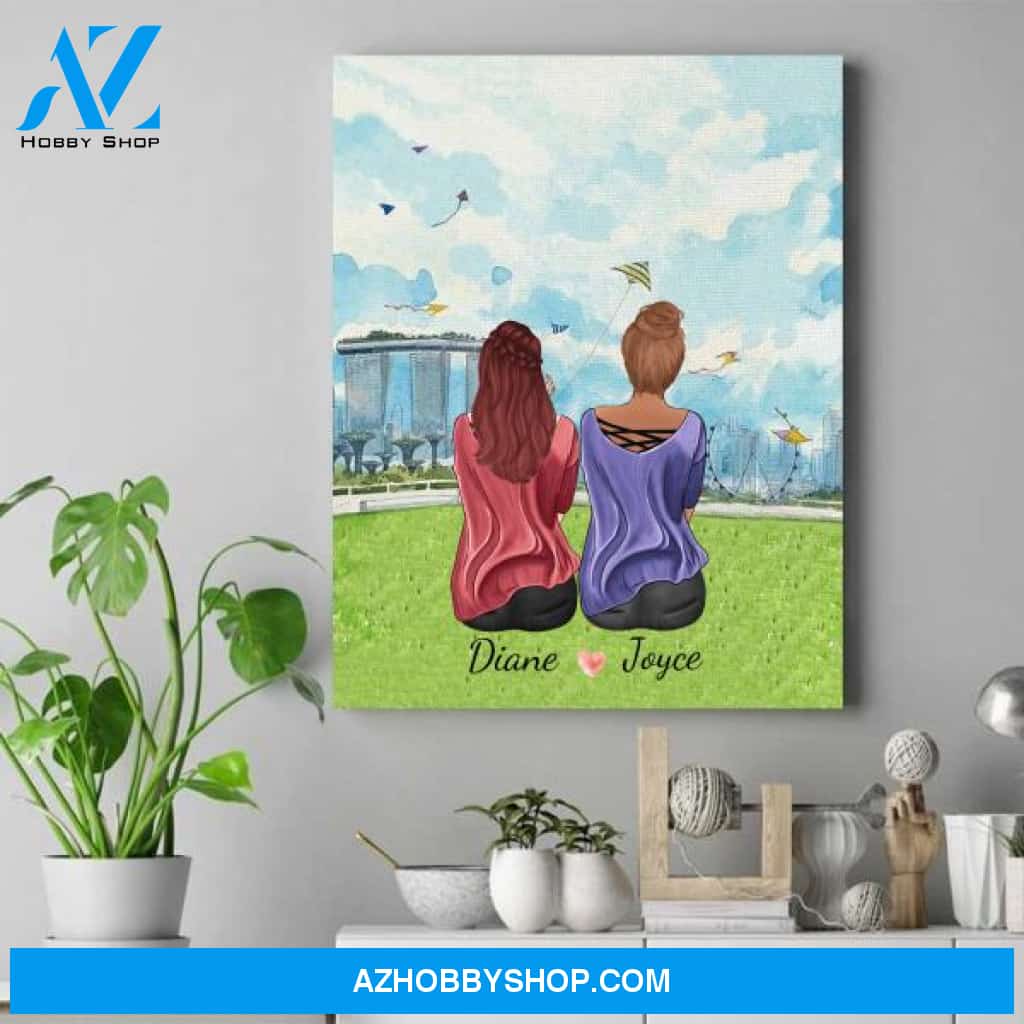 Personalized Friends Wall Art - Bff Birthday Gifts Ideas - Up To 4 Girls