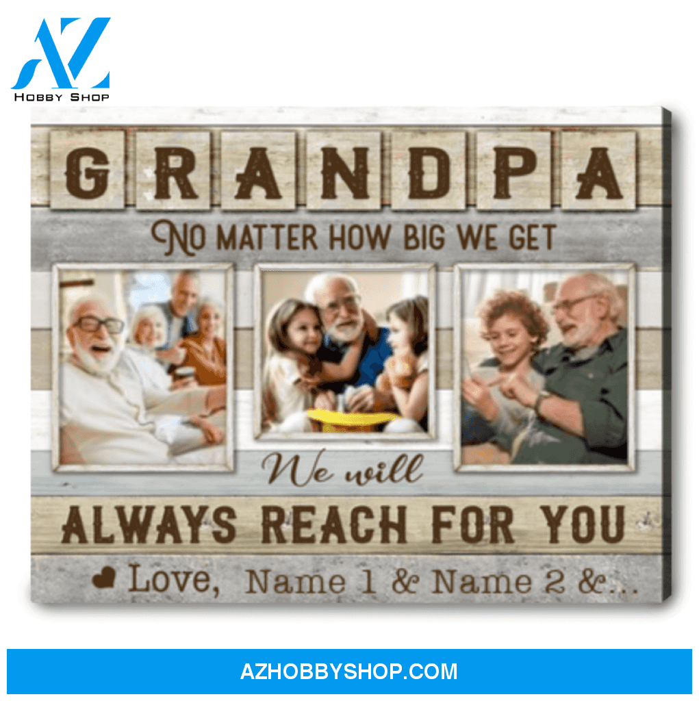 Personalized Gift Ideas for Grandpa Custom Photo Canvas Print