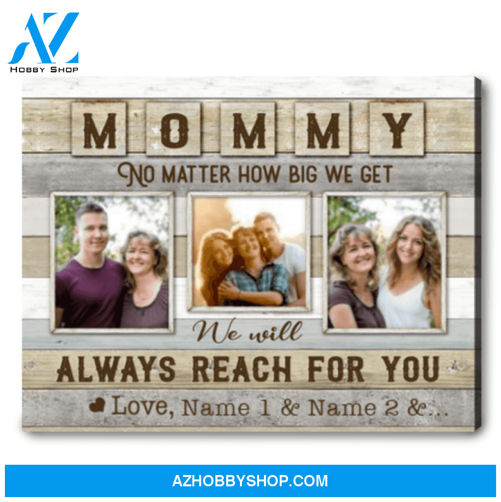 Personalized Gift Ideas for Mom Custom Photo Canvas Print Mommy No matter how big we get