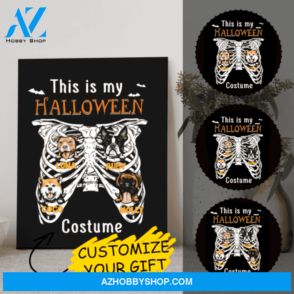 Personalized Halloween Canvas Art - Best Dog Mom Gifts Dog Dad Gift - Up To 6 Dogs
