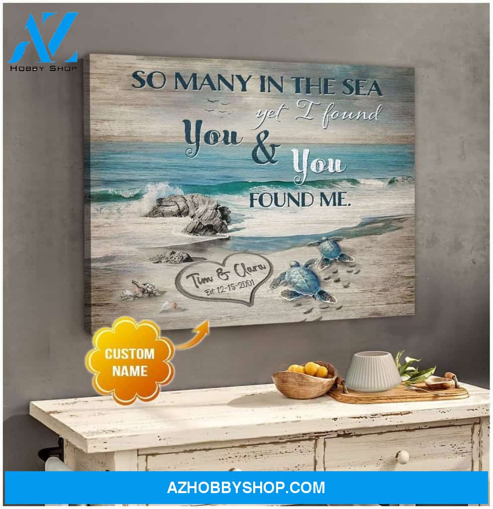Personalized I Found You And You Found Me Turtle Name Wall Art Canvas