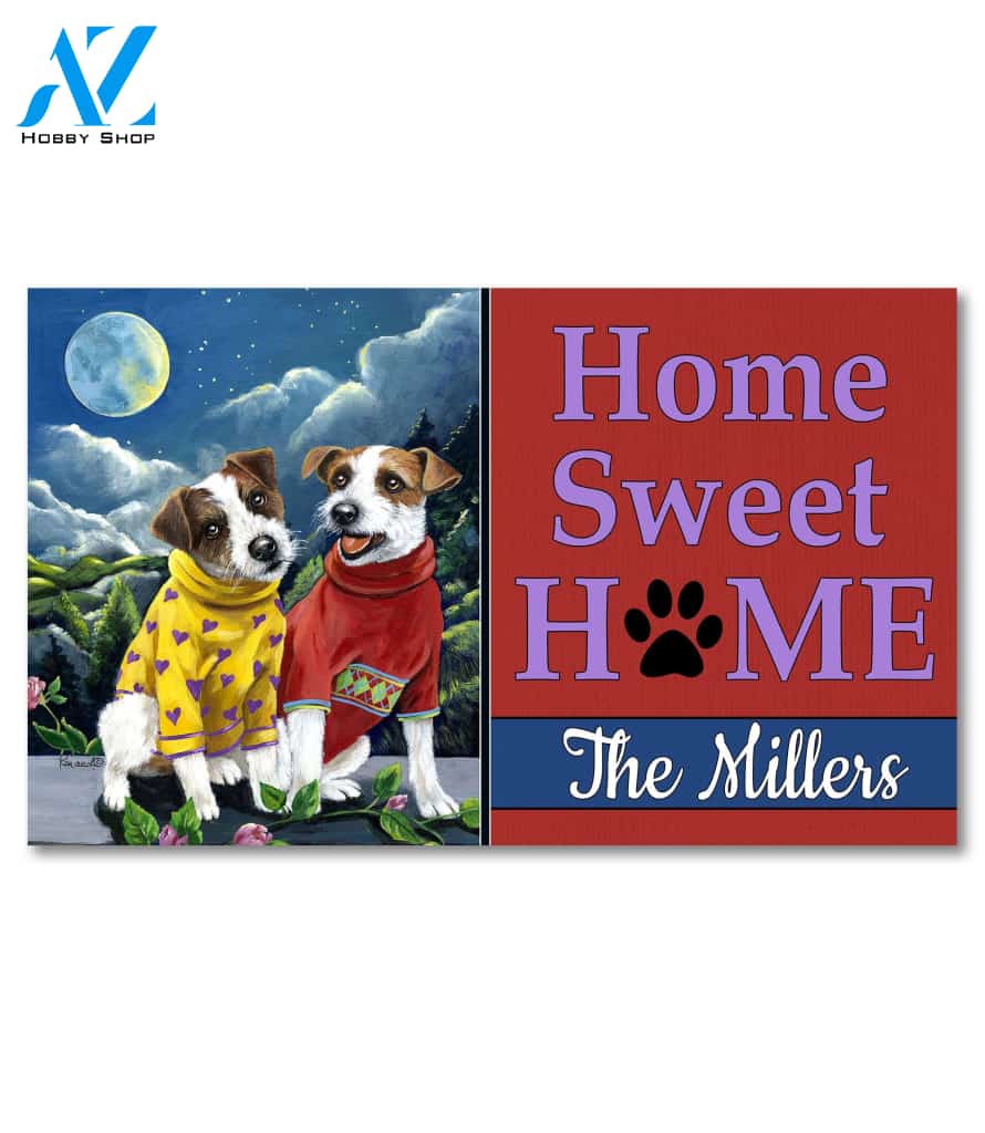 Personalized Jack Russell Terrier Moon Phase Doormat - 18" x 30"