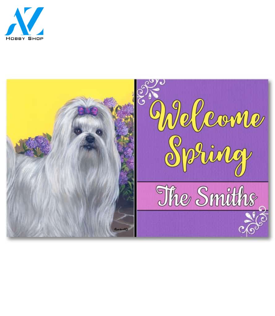 Personalized Maltese Patio Princess Doormat - 18" x 30"