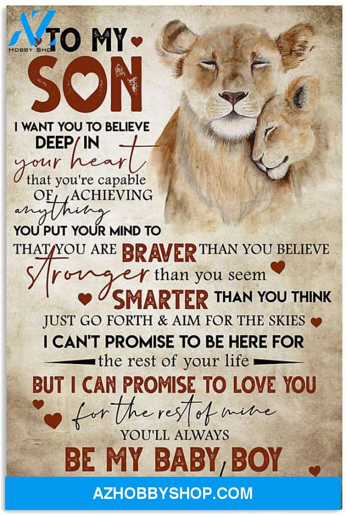 Personalized Mom To Son Vertical Poster
