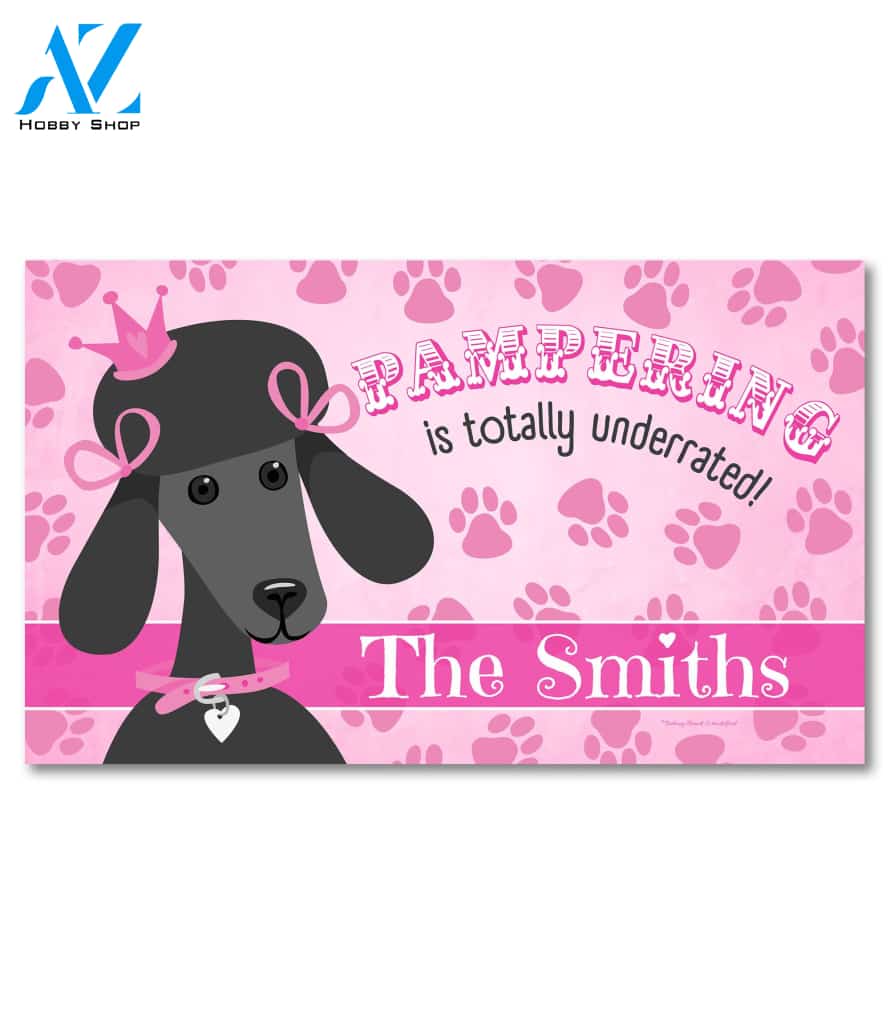 Personalized Pampered Poodle Doormat - 18" x 30"