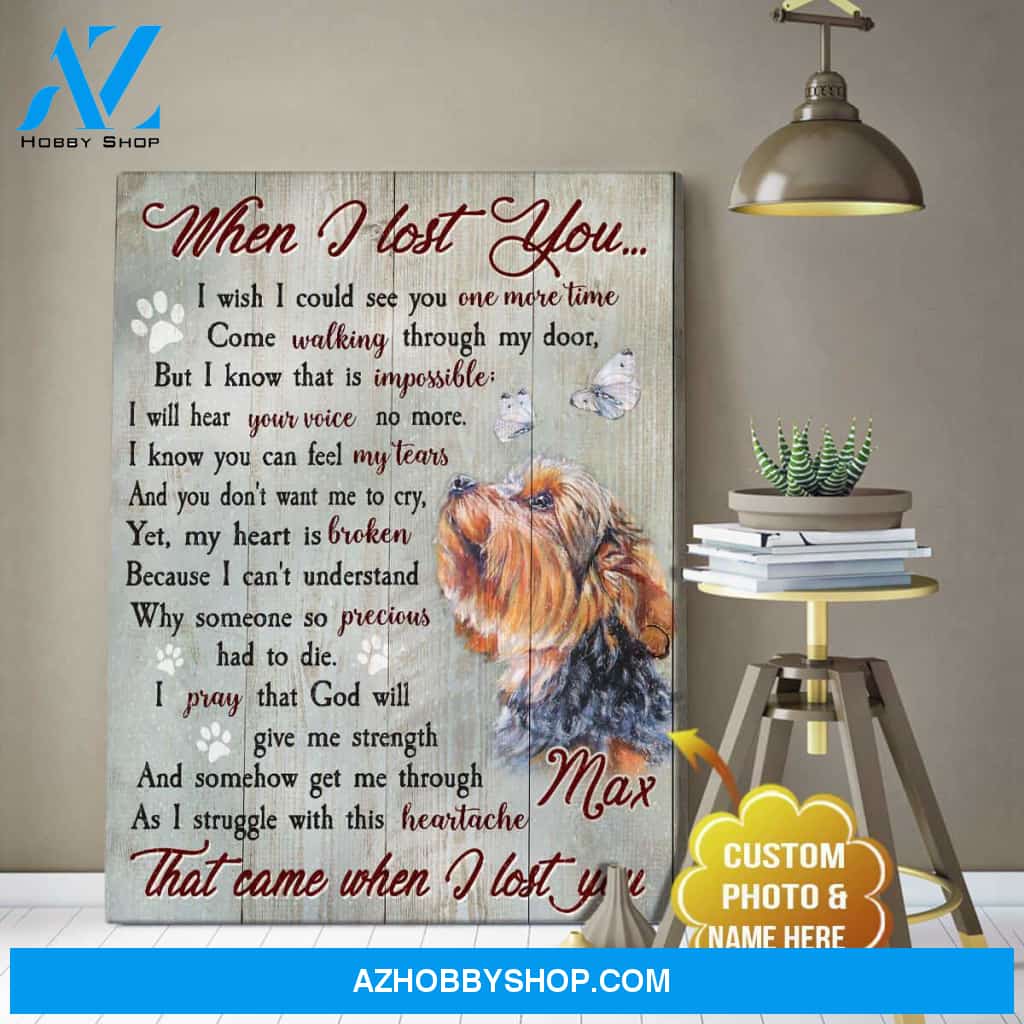 Personalized Photo and Name Dog When I lost you Wall Art Canvas Decor