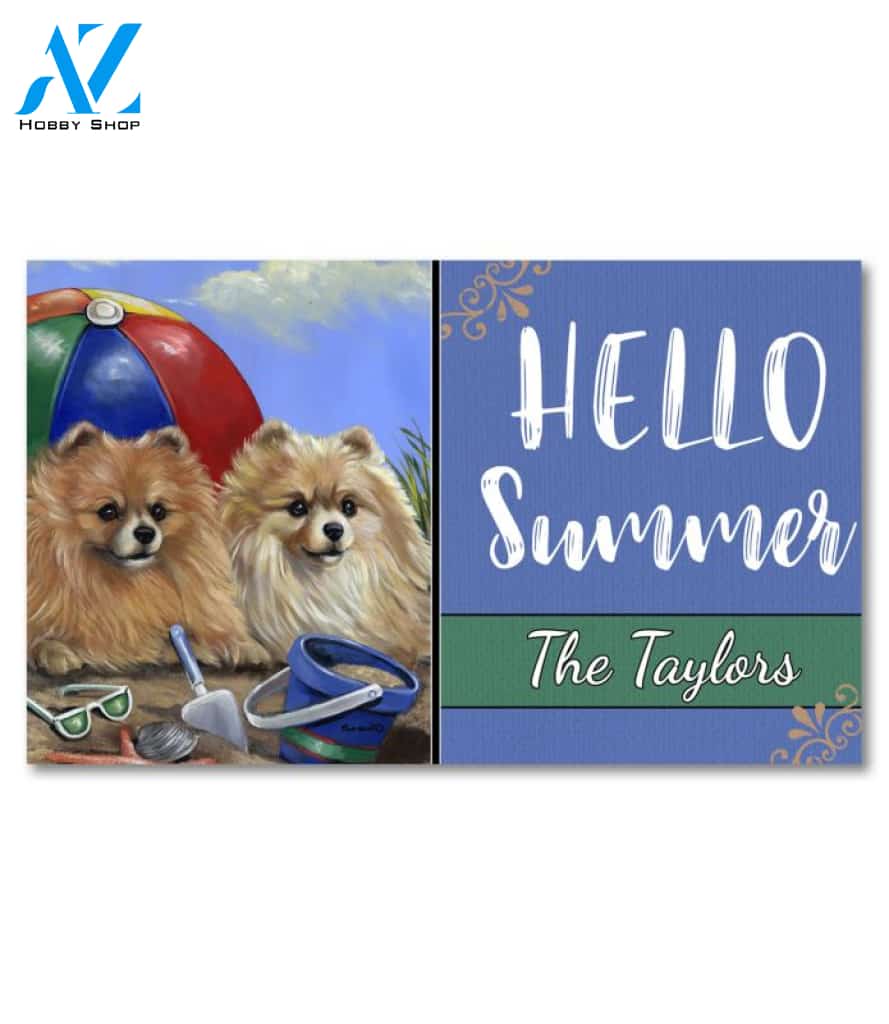 Personalized Pomeranian Beach Doormat - 18" x 30"