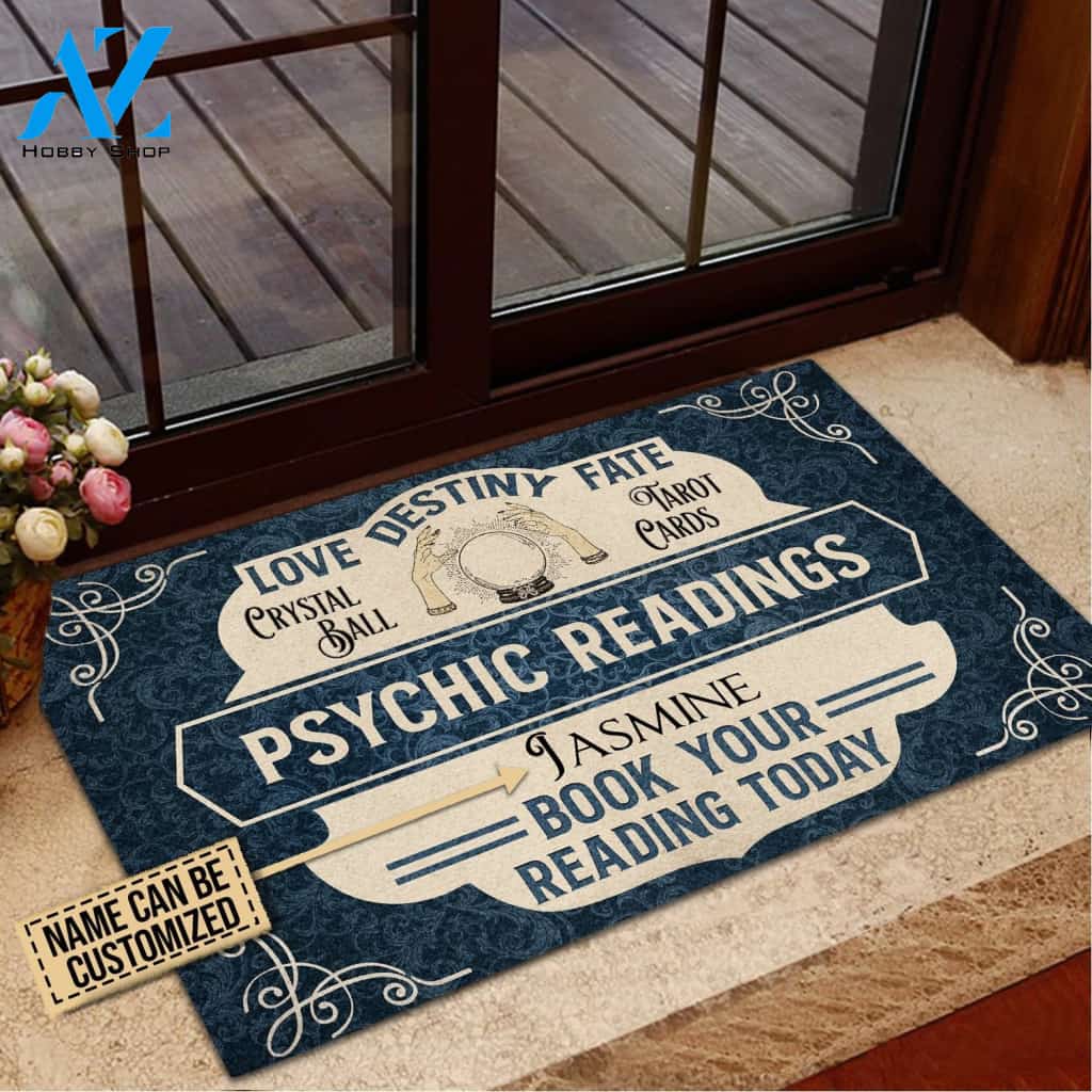 Personalized Tarot Psychic Readings Blue Customized Doormat