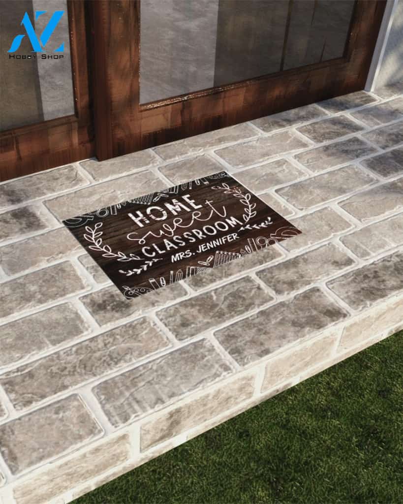 Personalized Teacher Home Sweet Classroom Indoor And Outdoor Doormat Gift For Teacher Student Decor Warm House Gift Welcome Mat Back To School