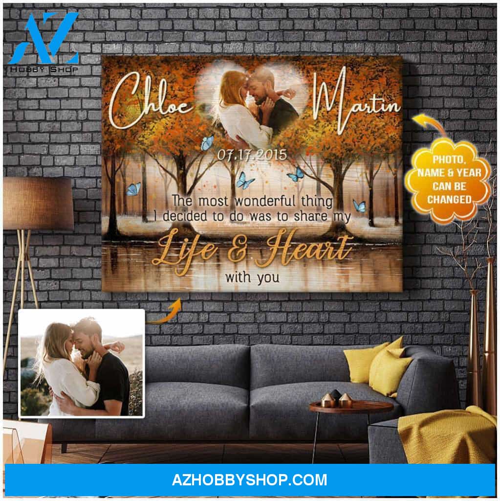 Personalized The Most Wonderful Thing Canvas For Couple Wall Art Decor