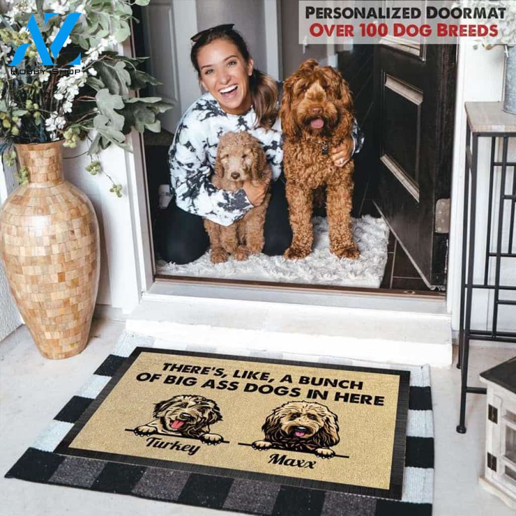Gosszy - Personalized there’s, like, a bunch of dog in here Pawprints Doormat, Dog mat custom, Pawprints Doormat, dog doormat, dog gift, dog mat, custom dog - Dog mat custom