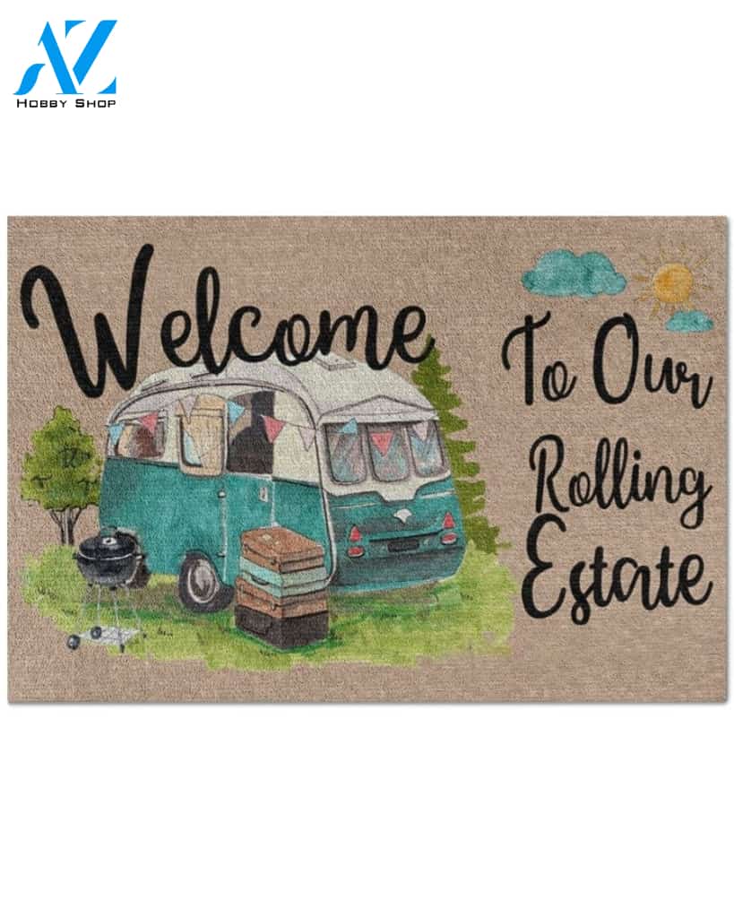 Personalized Welcome to Our Rolling Estate Truck Vehicle Doormat Indoor And Outdoor Mat Entrance Rug Sweet Home Decor Housewarming Gift Gift for Friend Family Birthday New Home