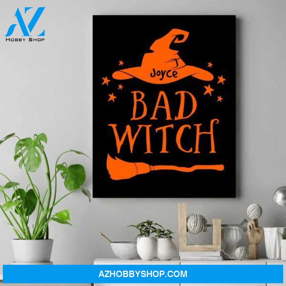 Personalized Witch Canvas Art - Big Sister Gifts - Halloween Birthday Gifts