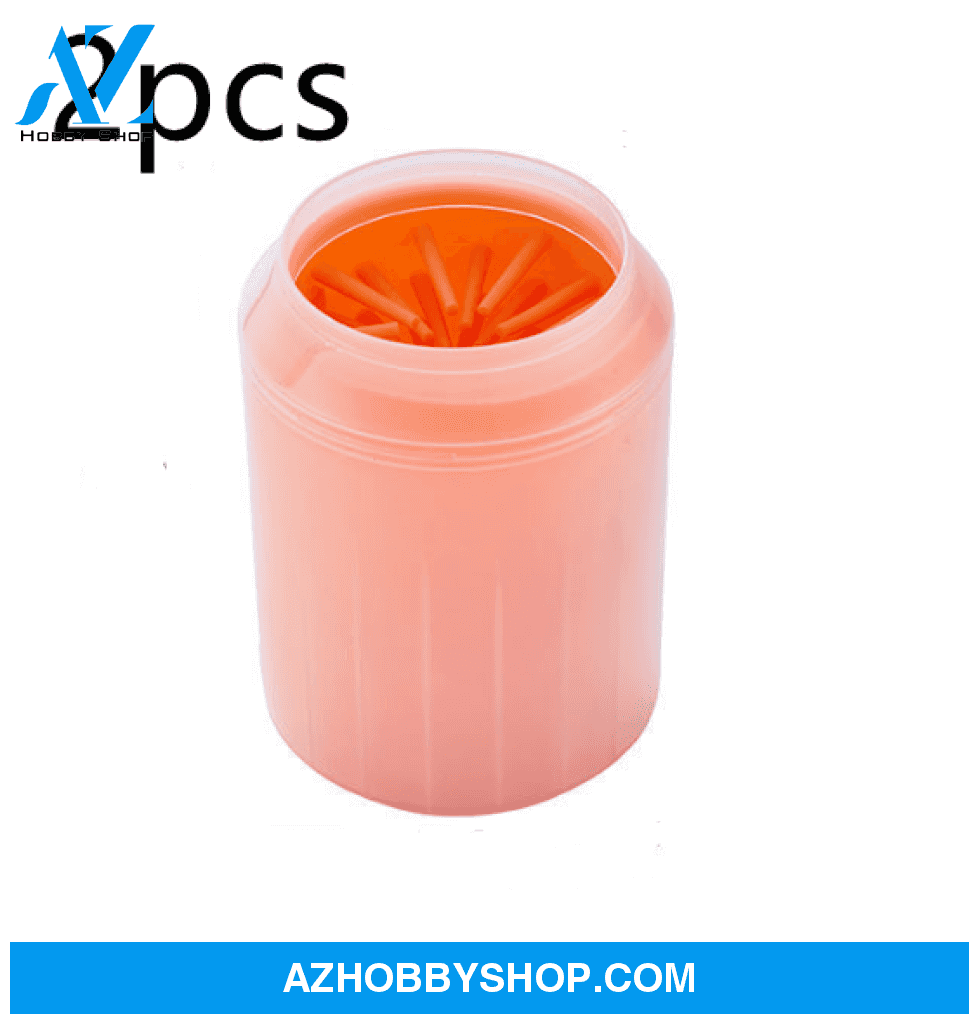 Pet Paw Cleaner Cleaning Kit Cup Soft Brush Can L / 2Pcsorange