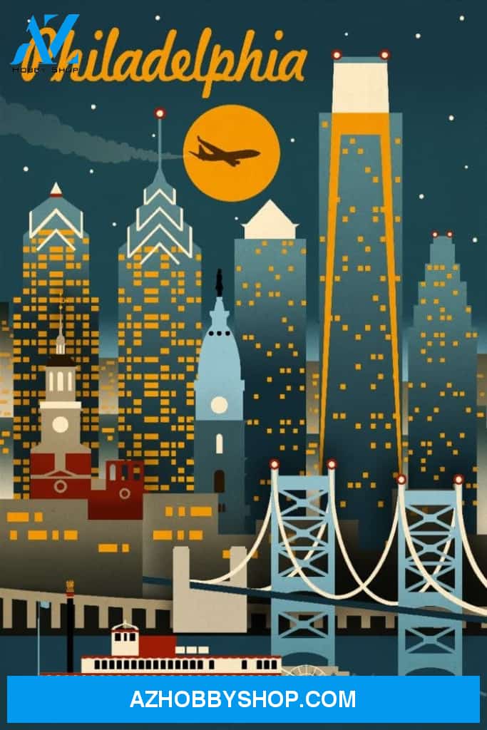 Philadelphia Pennsylvania - Retro Skyline
