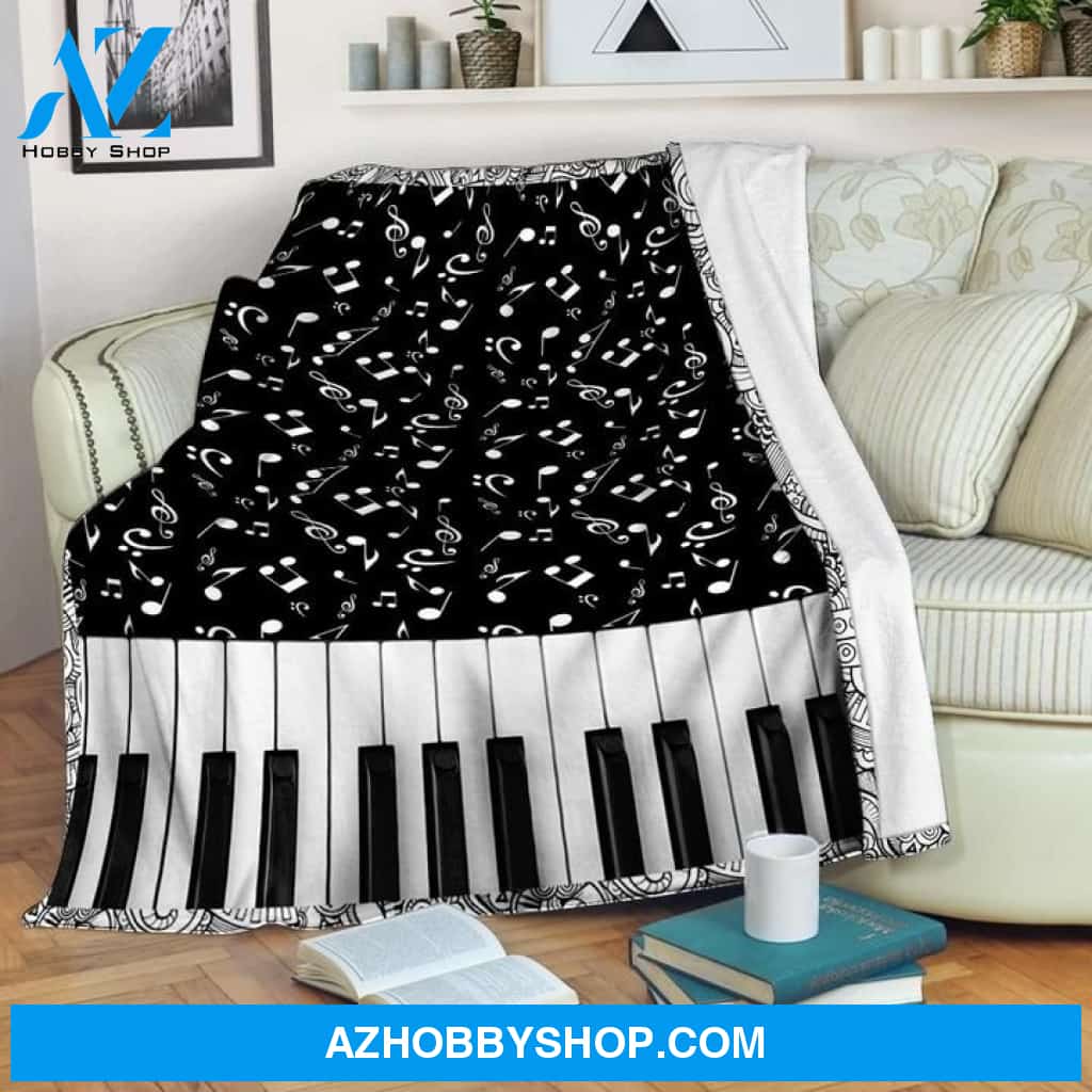 Piano Blanket, Keyboard Music Funny Blanket Gift for Piano