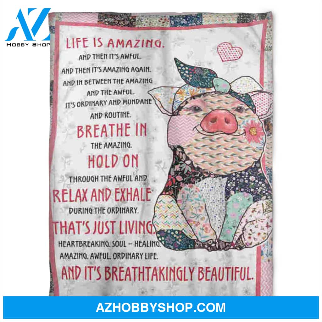 Pig Blanket, It's Breathtakingly Beautiful,Fleece Blanket.Gift For Your Love One, Birthday Gift Home Decor Bedding Couch Sofa Soft and Comfy Cozy