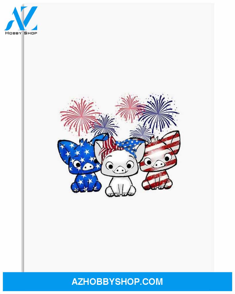 Pig freedom color american poster