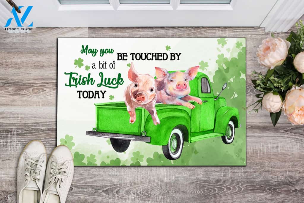 Pigs May You Be Touched By A Bit Of Irish Luck Today Doormat | Welcome Mat | House Warming Gift