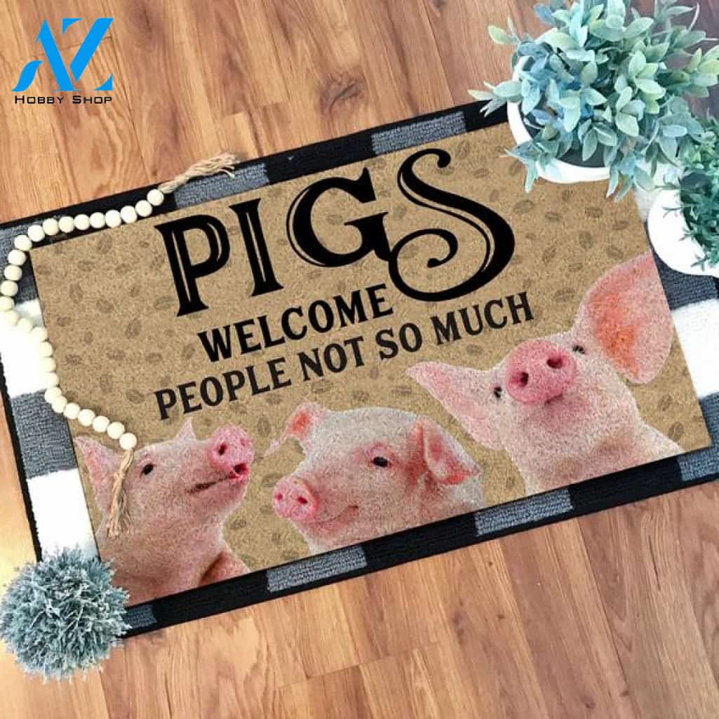 Pigs Welcome People Not So Much Doormat