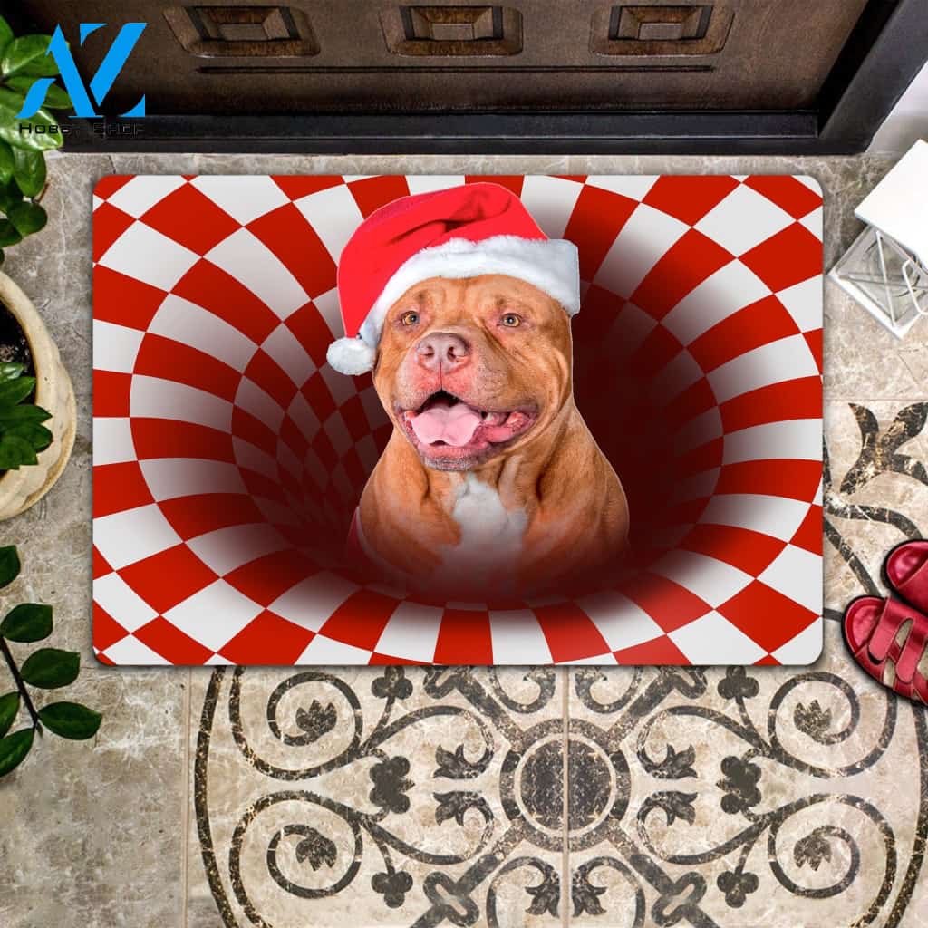 Pitbull Christmas - Dog Doormat Welcome Mat House Warming Gift Home Decor Gift For Dog Lovers Funny Doormat Gift Idea