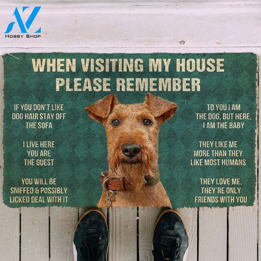 Gearhumans GearHuman 3D Please Remember Airedale Terrier Dogs House Rules Custom Doormat
