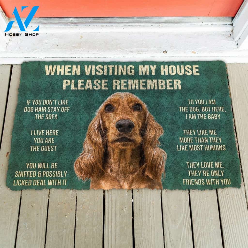 Gearhumans Gearhuman 3D Please Remember Cocker Spaniel Dogs House Rules Custom Doormat