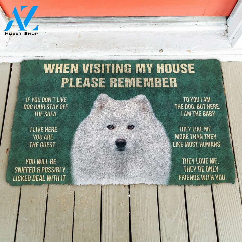 Gearhumans GearHuman 3D Please Remember Japanese Spitz Dogs House Rules Doormat
