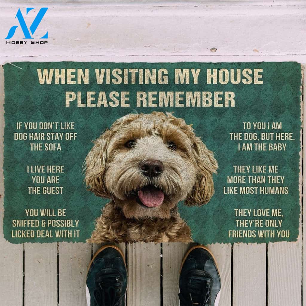 Gearhumans Gearhuman 3D Please Remember Labradoodle House Rules Custom Doormat