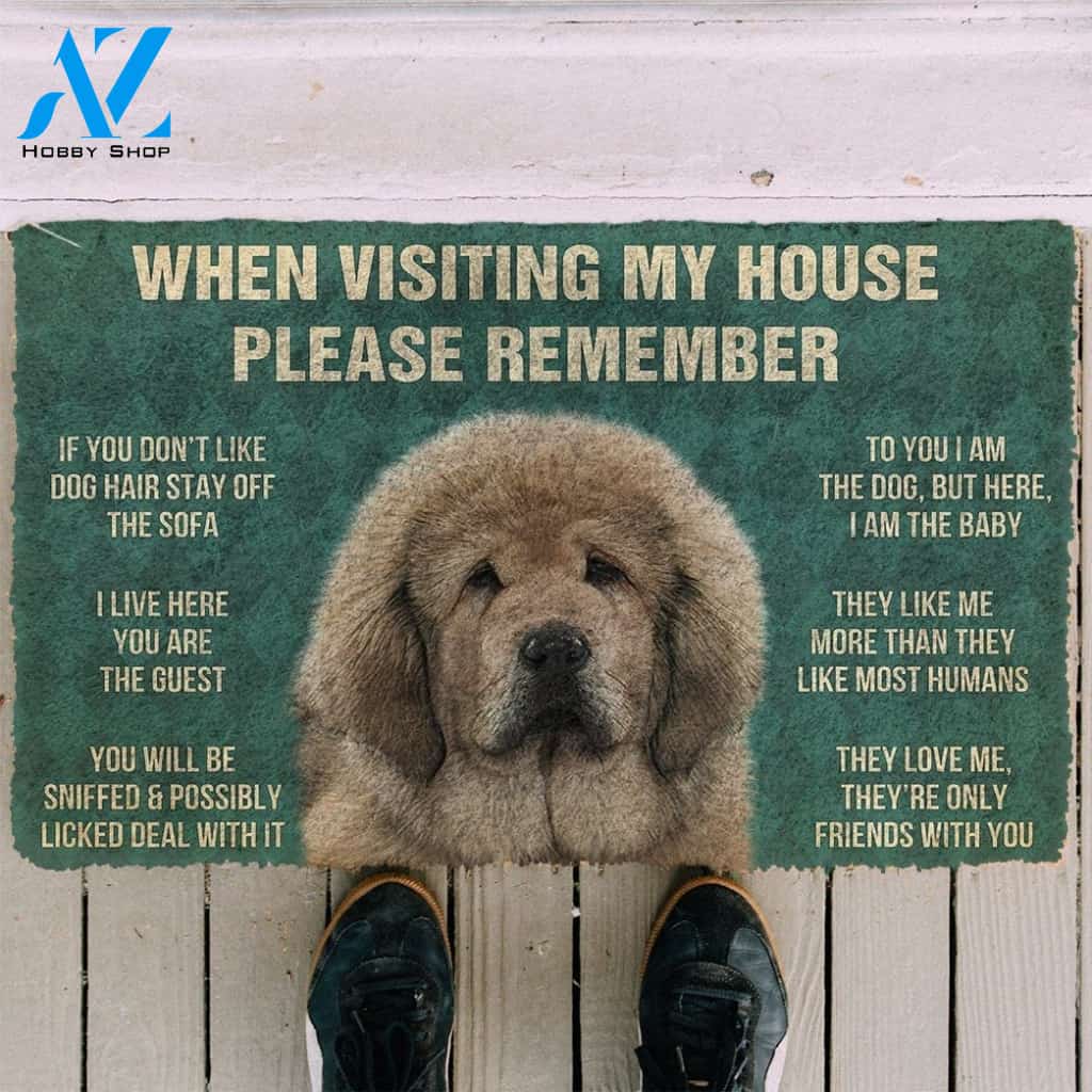 Gearhumans GearHuman 3D Please Remember Tibetan Mastiff Dogs House Rules Doormat