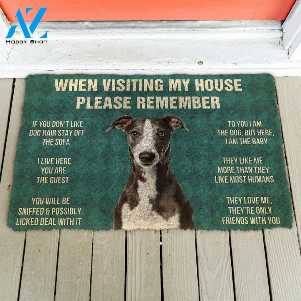 Gearhumans Gearhuman 3D Please Remember Whippet House Rules Custom Doormat