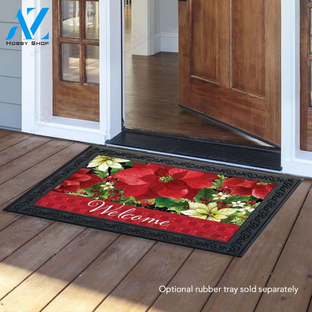 Poinsettia Welcome Christmas GS-CL-LD0511 Doormat
