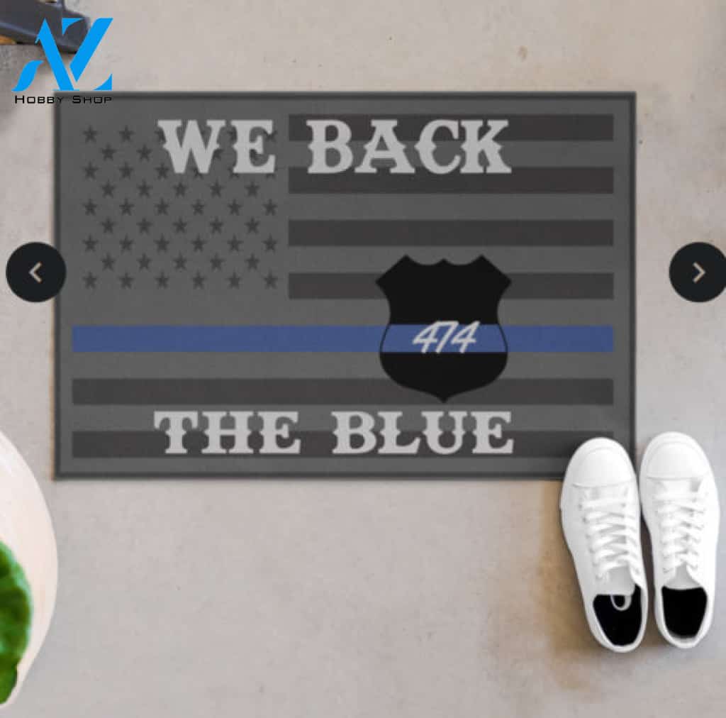 Police We Back The Blue Doormat